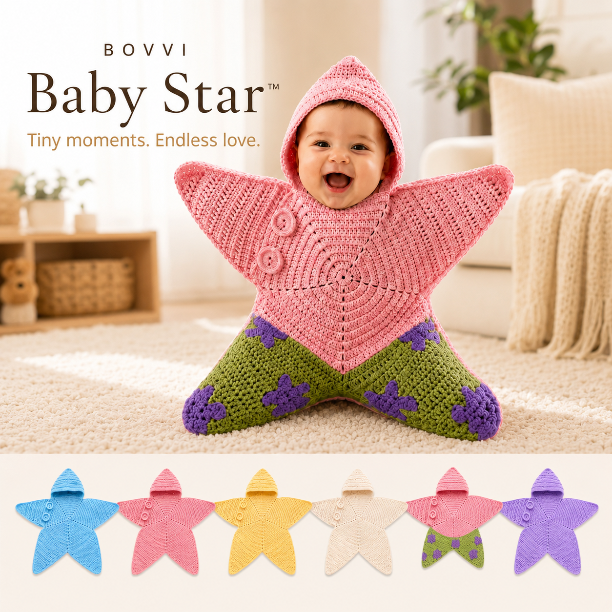 Bovvi Baby Star™ | Cozy Knit Baby Cocoon