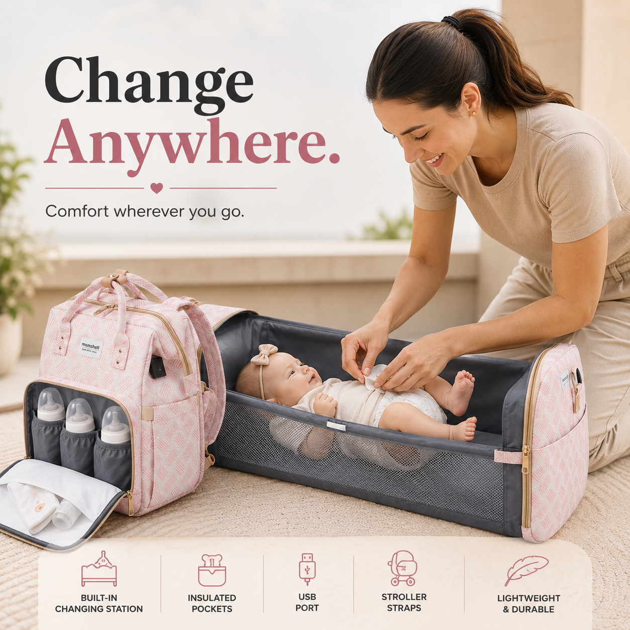 Bovvi™ TravelNest Diaper Backpack